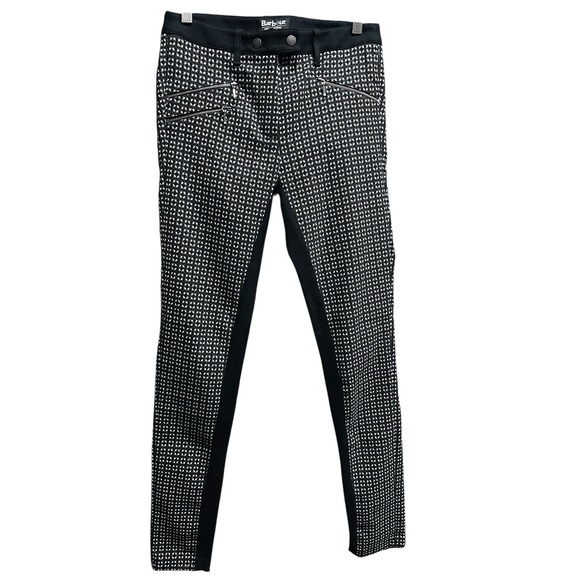 Barbour International Motorcycle Clothing Black + White Stretch Skinny Pants 6 - Picture 1 of 3
